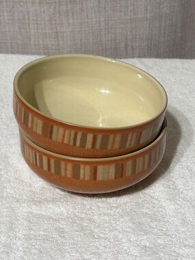 Denby England Fire Stripe Serving Bowl x 2